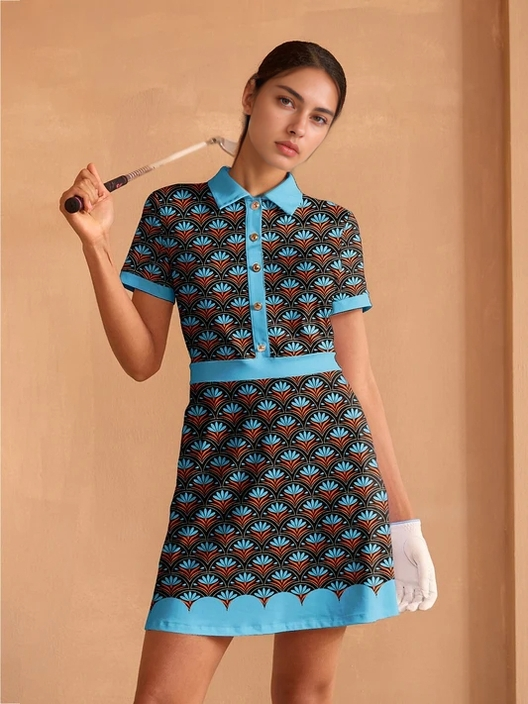 Botanical Energy Short Sleeve A-Line Dress