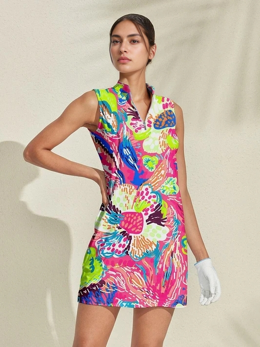 Fungolfs Hyped-up Tropical Sleeveless Dress UPF50+