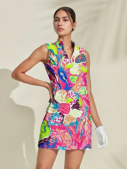Fungolfs Hyped-up Tropical Sleeveless Dress UPF50+