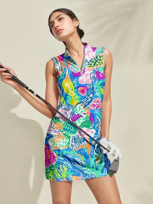 Fungolfs Hyped-up Tropical Sleeveless Dress UPF50+