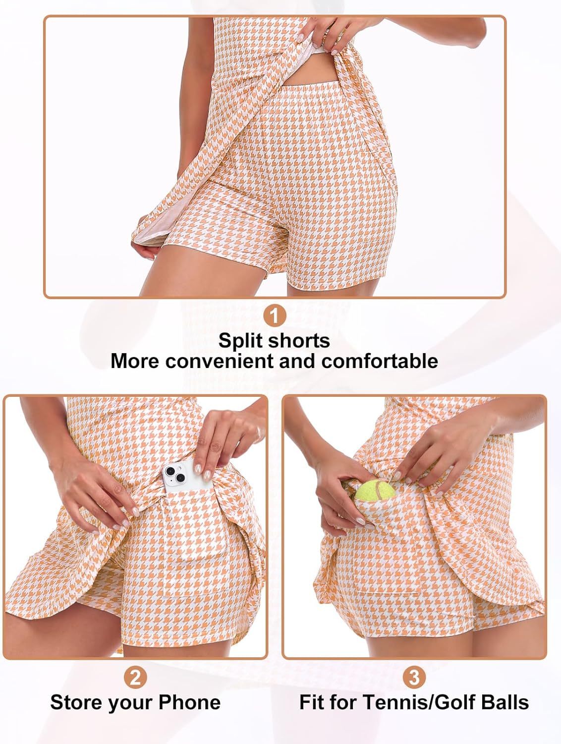 Tennis Dress for Women Sleeveless Golf Dresses with Shorts and Pockets Ruffle Zip Up Stand Collar Golf Outfits