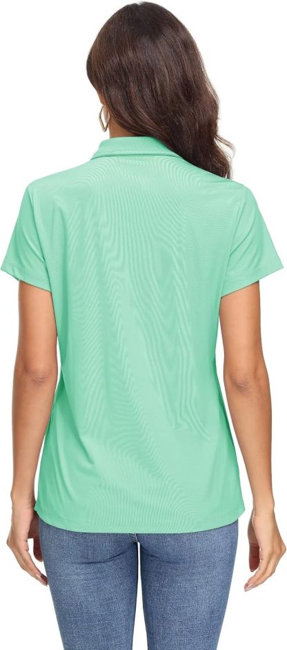 Women's Polo Shirts UPF 50+ Sun Protection 4 Buttons Casual Work Quick Dry Short Sleeve Collared Golf Shirt