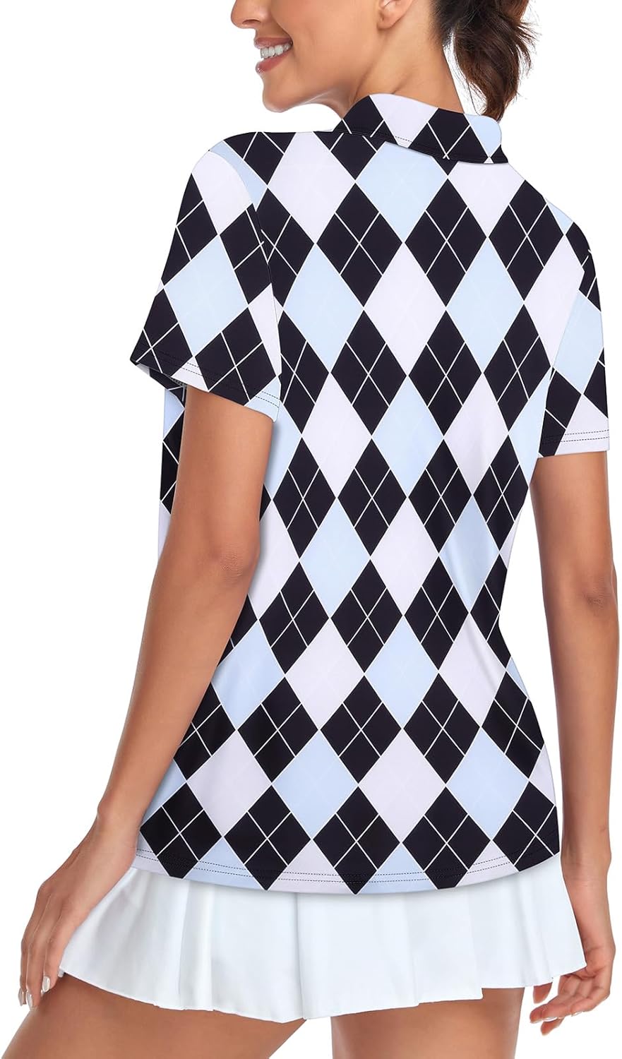 Women's Golf Polo Shirts Short Sleeve Quarter Zip Pullover Moisture Wicking Workout Tops