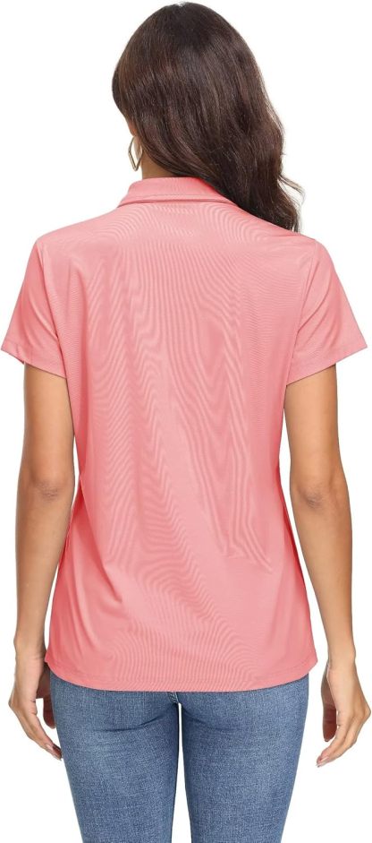 Women's Polo Shirts UPF 50+ Sun Protection 4 Buttons Casual Work Quick Dry Short Sleeve Collared Golf Shirt
