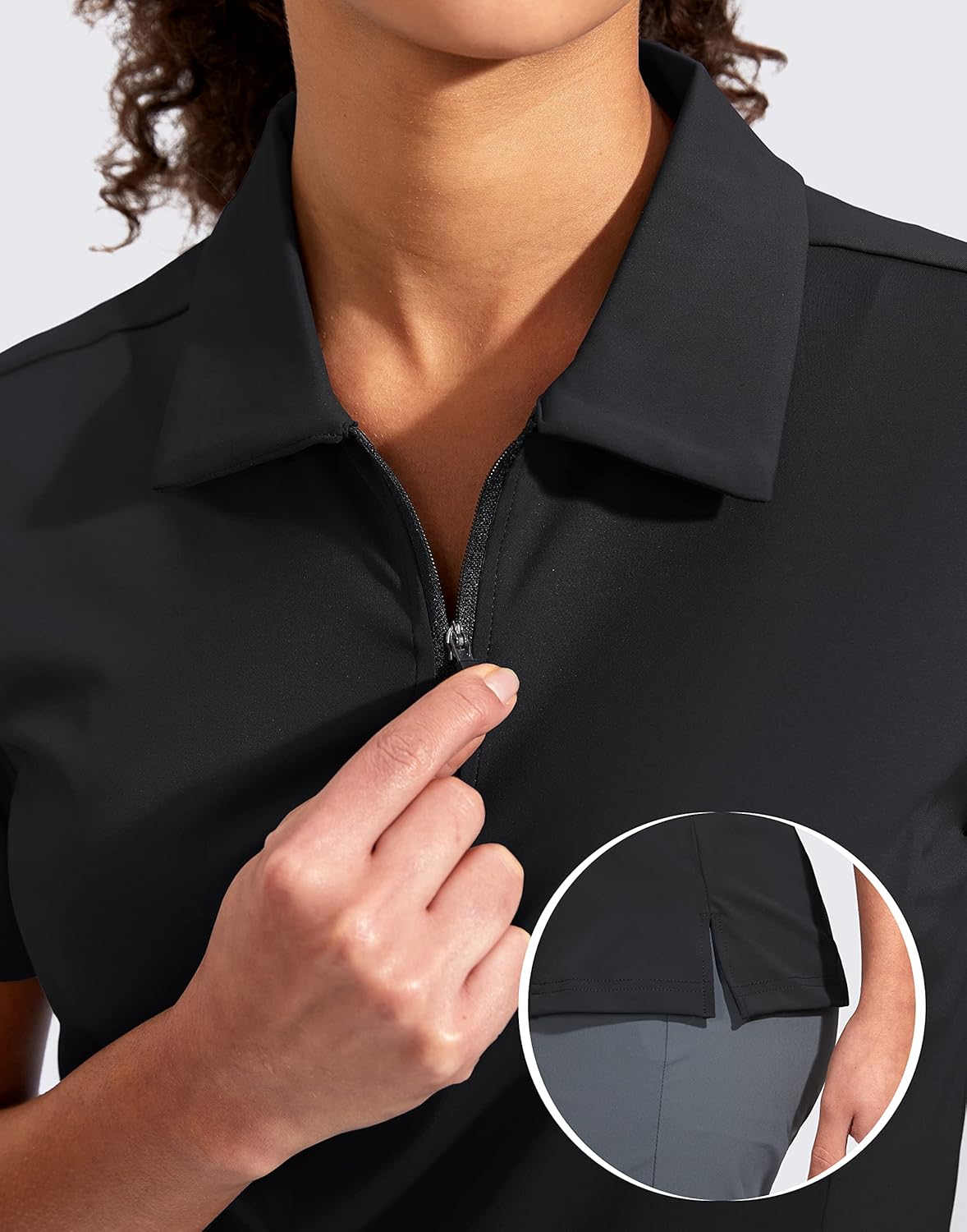 Women's Golf Shirt Short Sleeve with Zip Up Quick Dry Stretch Tennis Collared Polo Shirts for Women Golf Clothes