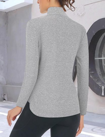 Women's Long Sleeve Golf Tennis Polo Shirts UPF50+ Half Zip Dry Fit Workout Tops Athletic Shirt