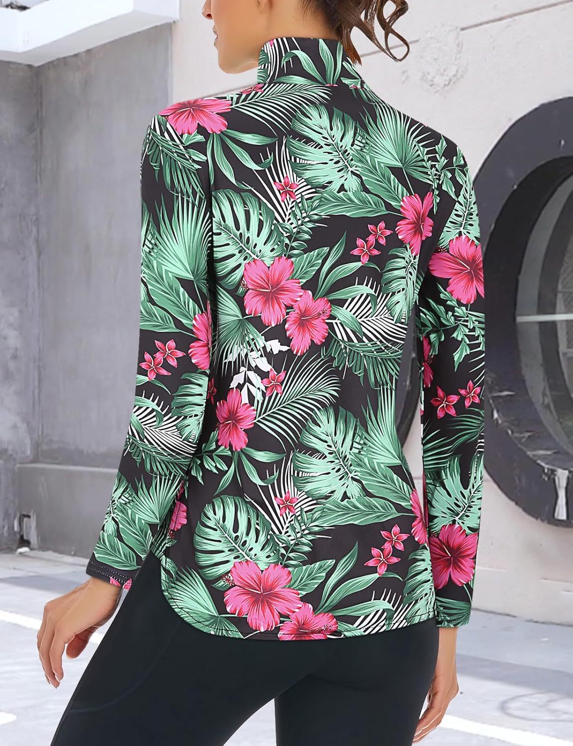 Women's Long Sleeve Golf Tennis Polo Shirts UPF50+ Half Zip Dry Fit Workout Tops Athletic Shirt