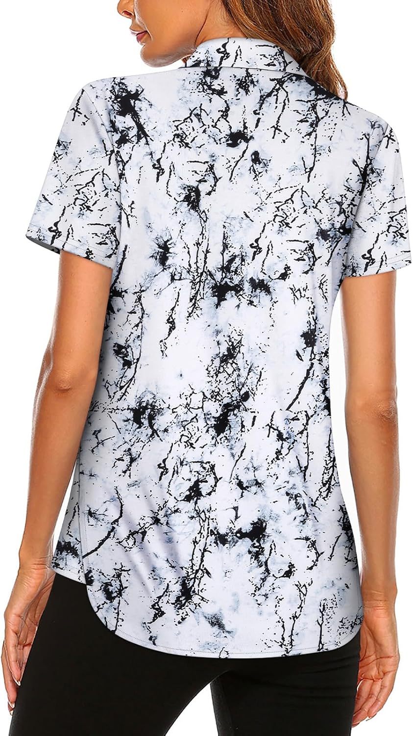 Women's Long Sleeve Golf Tennis Polo Shirts UPF50+ Half Zip Dry Fit Workout Tops Athletic Shirt