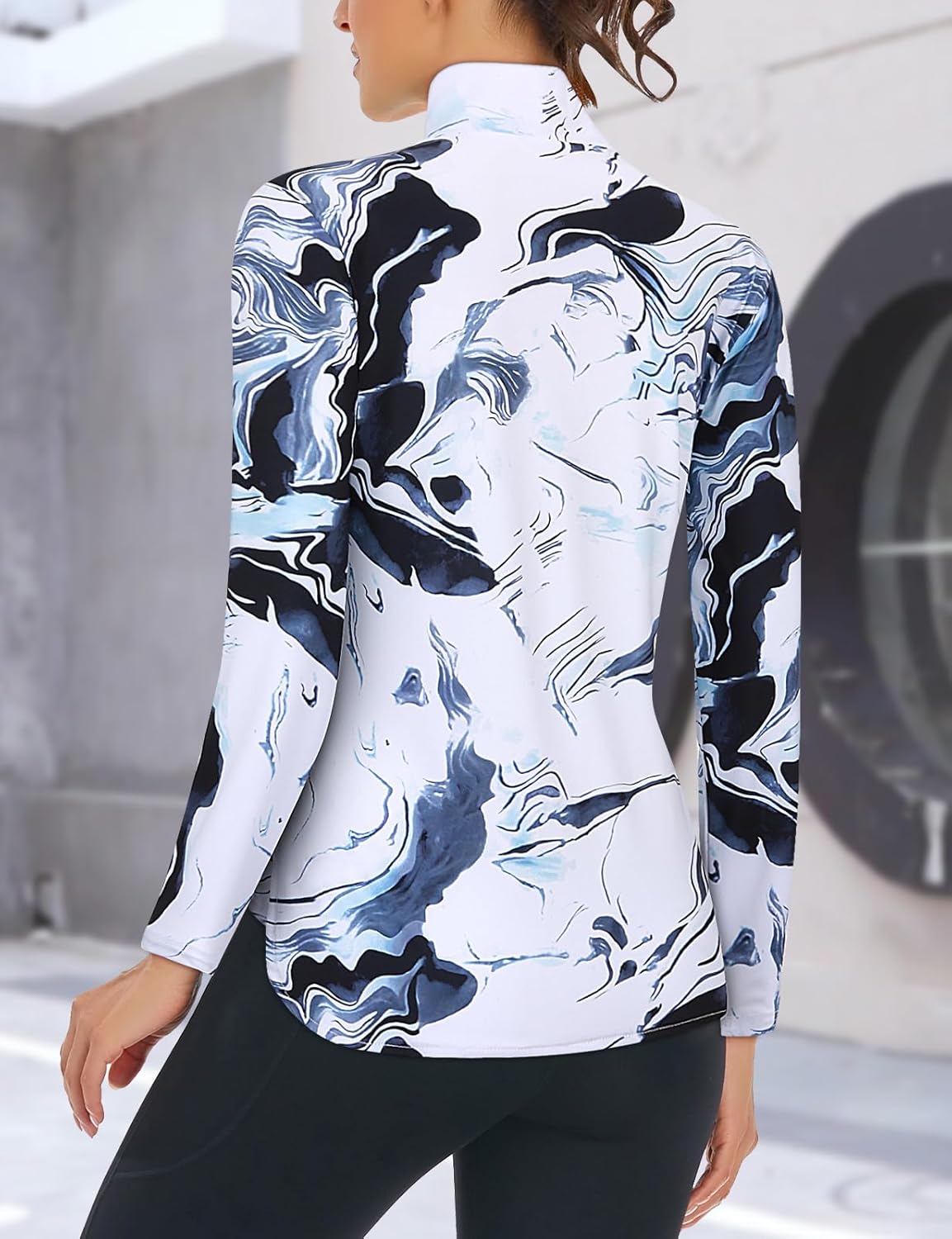 Women's Long Sleeve Golf Tennis Polo Shirts UPF50+ Half Zip Dry Fit Workout Tops Athletic Shirt