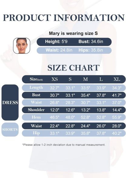 Tennis Dress for Women Sleeveless Golf Dresses with Shorts and Pockets Ruffle Zip Up Stand Collar Golf Outfits