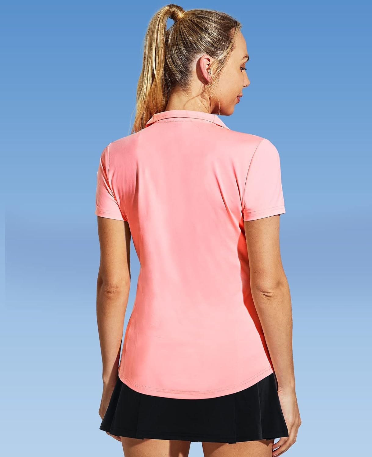 Women's Golf Polo Shirts Collared V Neck Short Sleeve Tennis Shirt, Dry Fit, Moisture Wicking