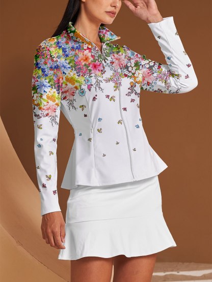 Botanical Energy Ruffle Golf Jacket Sun Protection