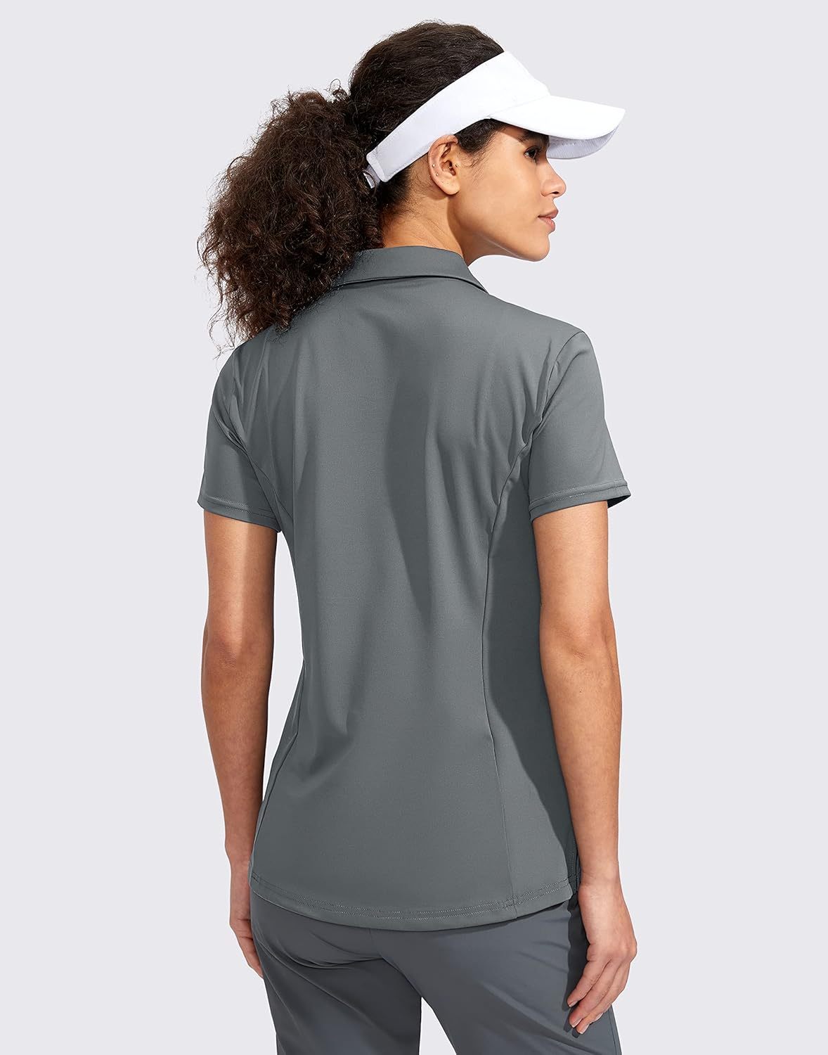 Women's Golf Shirt Short Sleeve with Zip Up Quick Dry Stretch Tennis Collared Polo Shirts for Women Golf Clothes