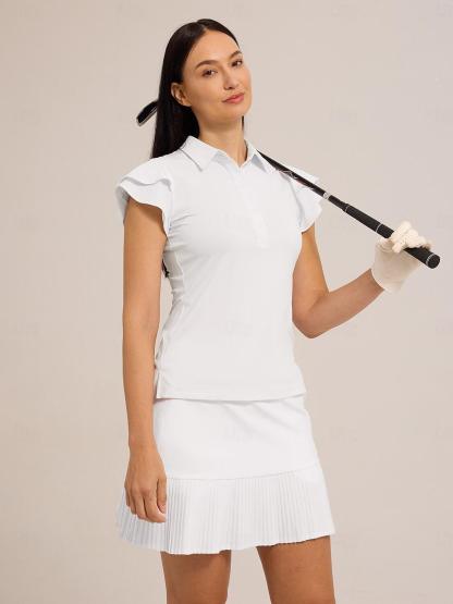 Fungolfs More Than Basic Ruffle Sleeve Polo Top UPF50+