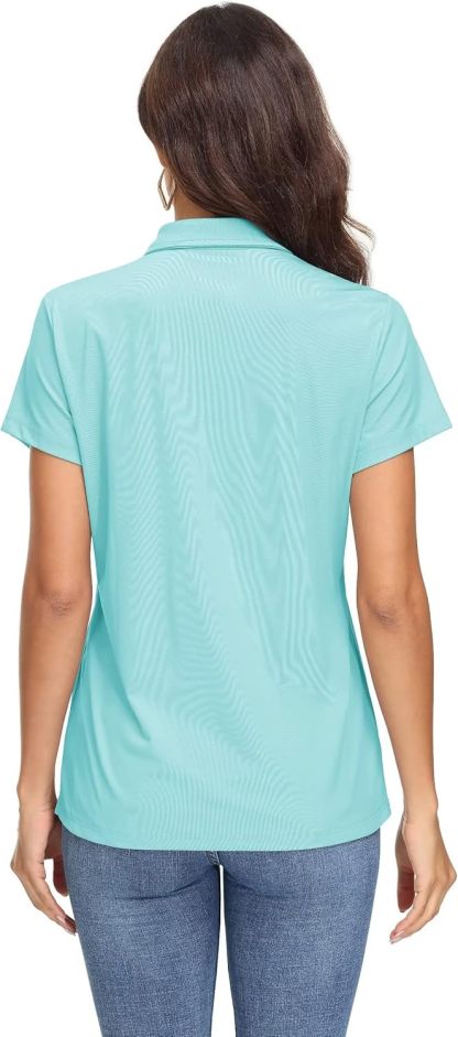 Women's Polo Shirts UPF 50+ Sun Protection 4 Buttons Casual Work Quick Dry Short Sleeve Collared Golf Shirt