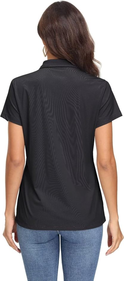 Women's Polo Shirts UPF 50+ Sun Protection 4 Buttons Casual Work Quick Dry Short Sleeve Collared Golf Shirt