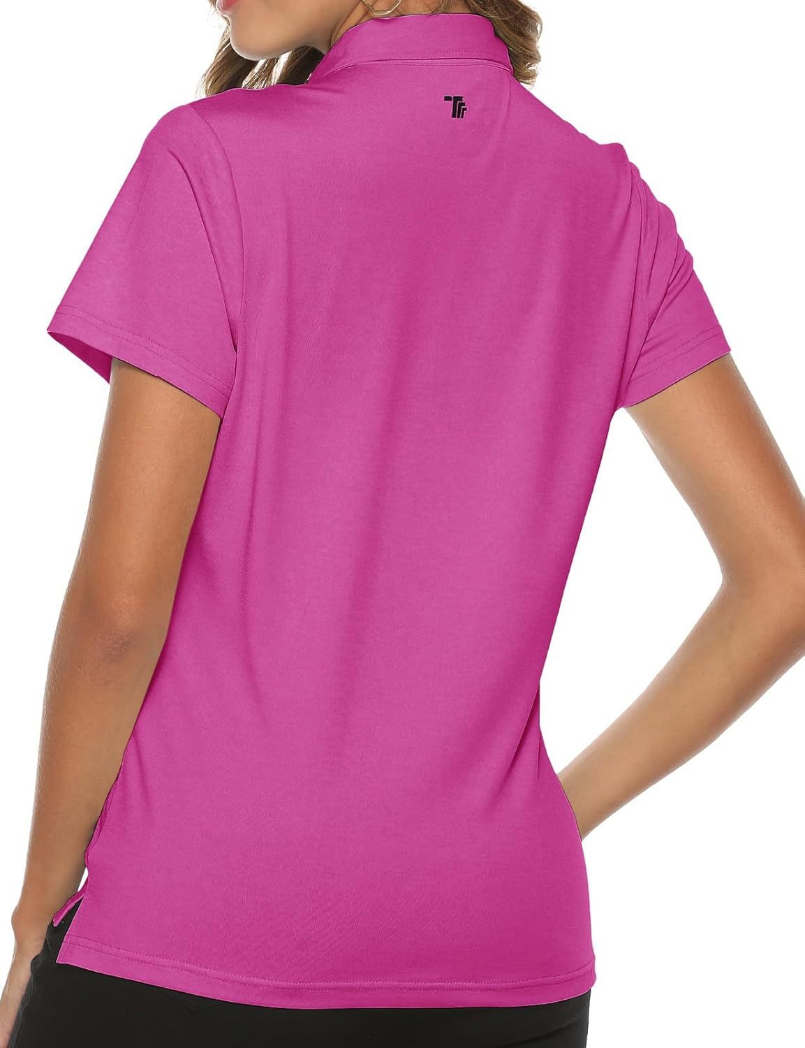 Women's Golf Polo Short Sleeve Shirts Lightweight Moisture Wicking Collared T Shirt Quick Dry 4-Button