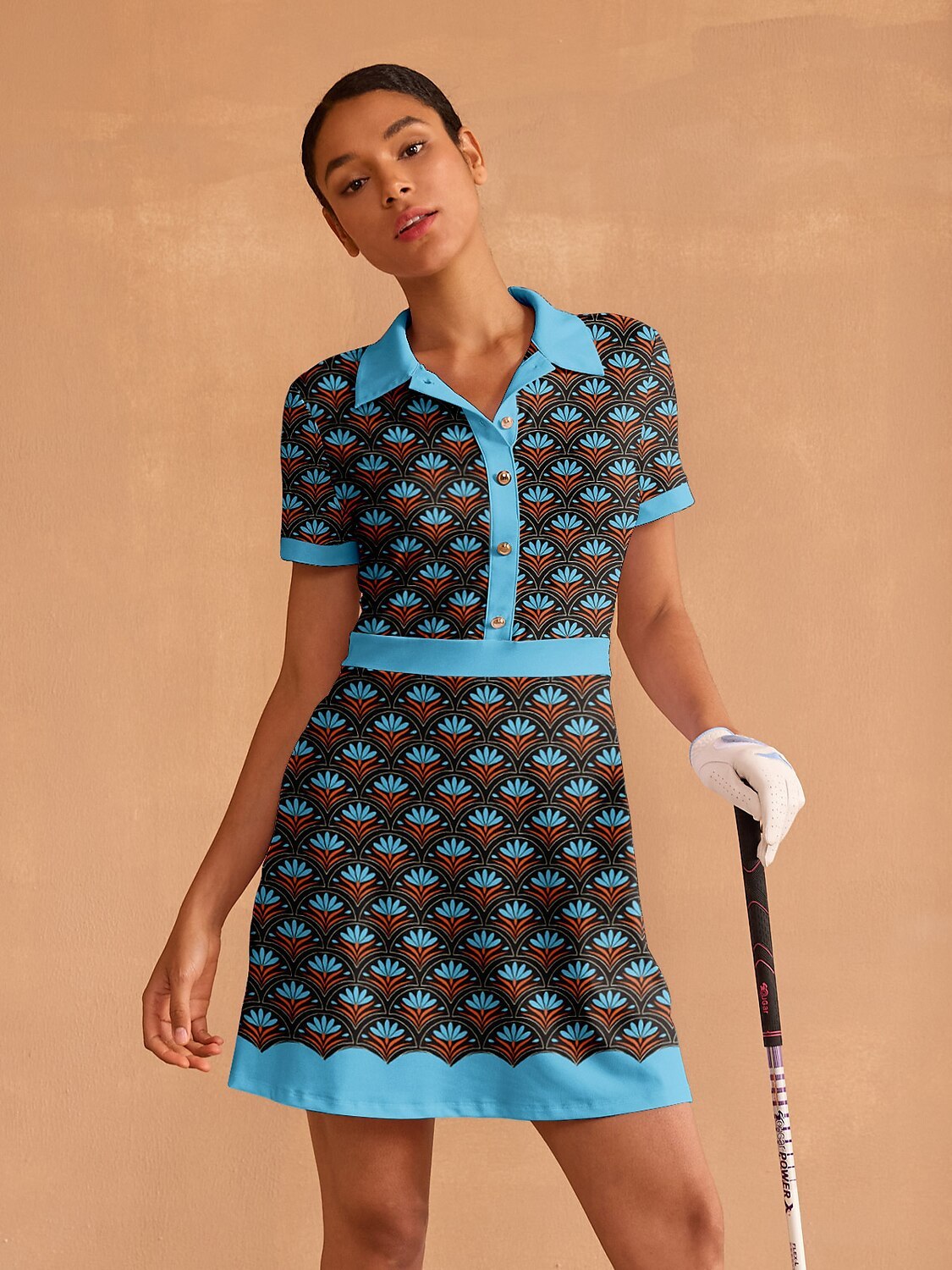 Fungolfs Botanical Energy Short Sleeve A-Line Dress