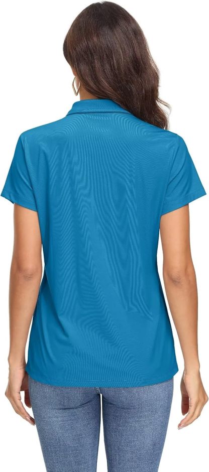 Women's Polo Shirts UPF 50+ Sun Protection 4 Buttons Casual Work Quick Dry Short Sleeve Collared Golf Shirt