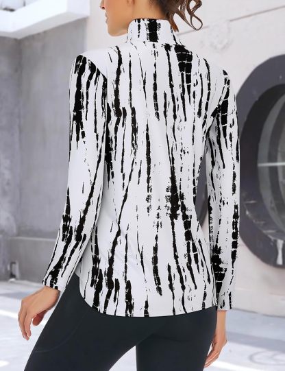 Women's Long Sleeve Golf Tennis Polo Shirts UPF50+ Half Zip Dry Fit Workout Tops Athletic Shirt