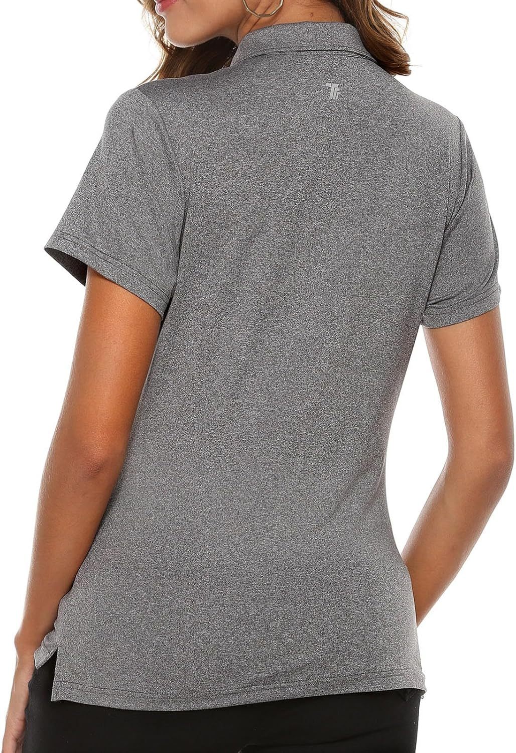 Women's Golf Polo Short Sleeve Shirts Lightweight Moisture Wicking Collared T Shirt Quick Dry 4-Button