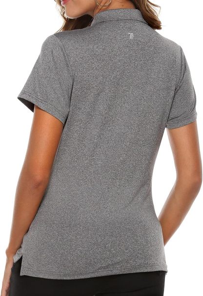 Women's Golf Polo Short Sleeve Shirts Lightweight Moisture Wicking Collared T Shirt Quick Dry 4-Button