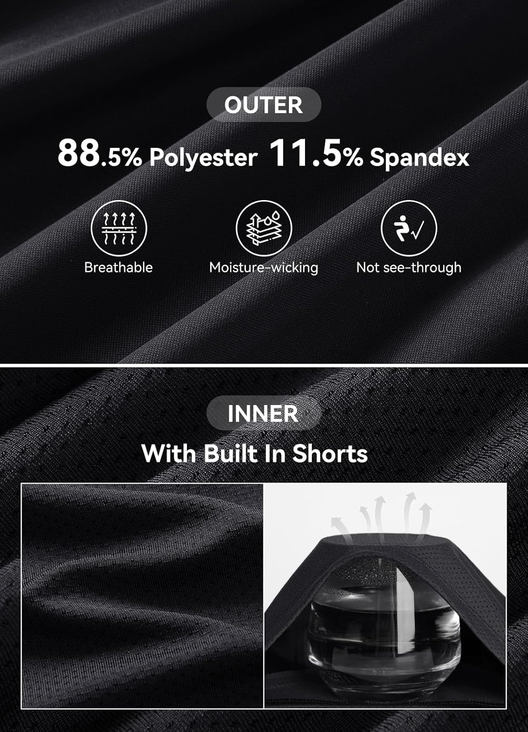 Womens Golf Dress Sleeveless Tennis Dresses with Built in Shorts Pockets Racerback Workout Athletic