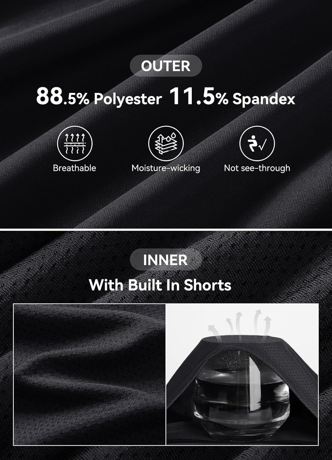 Womens Golf Dress Sleeveless Tennis Dresses with Built in Shorts Pockets Racerback Workout Athletic