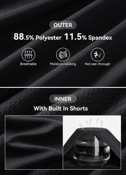 Womens Golf Dress Sleeveless Tennis Dresses with Built in Shorts Pockets Racerback Workout Athletic