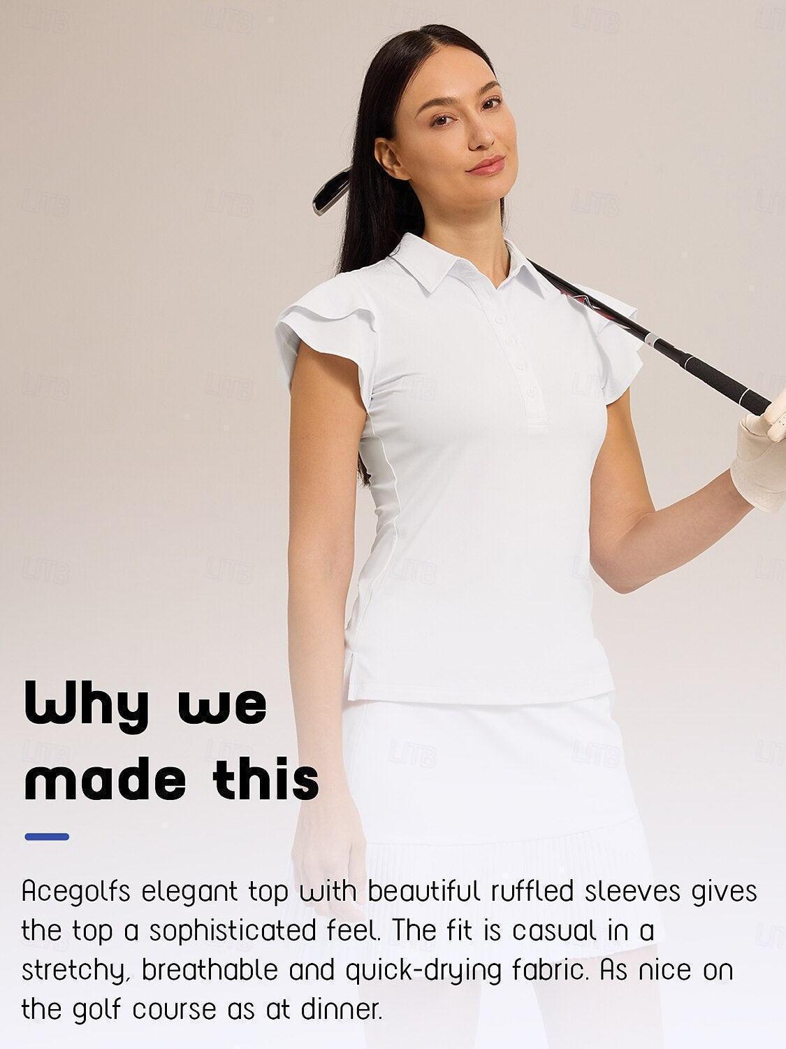 Fungolfs More Than Basic Ruffle Sleeve Polo Top UPF50+