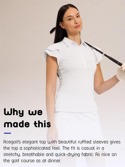 Fungolfs More Than Basic Ruffle Sleeve Polo Top UPF50+