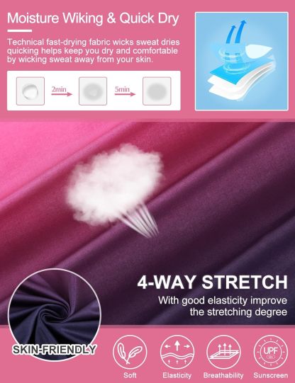 Women's Long Sleeve Golf Tennis Polo Shirts UPF50+ Half Zip Dry Fit Workout Tops Athletic Shirt