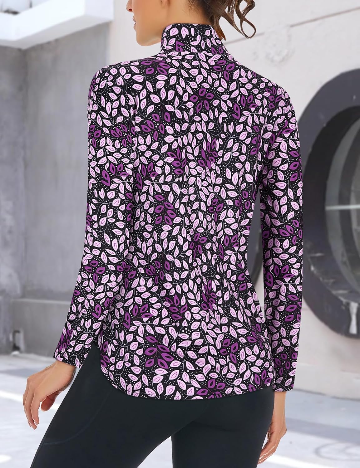 Women's Long Sleeve Golf Tennis Polo Shirts UPF50+ Half Zip Dry Fit Workout Tops Athletic Shirt