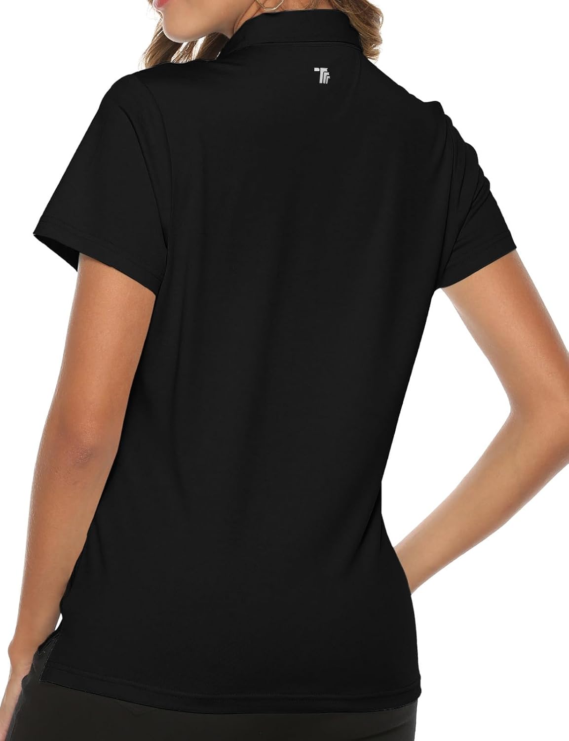 Women's Golf Polo Short Sleeve Shirts Lightweight Moisture Wicking Collared T Shirt Quick Dry 4-Button