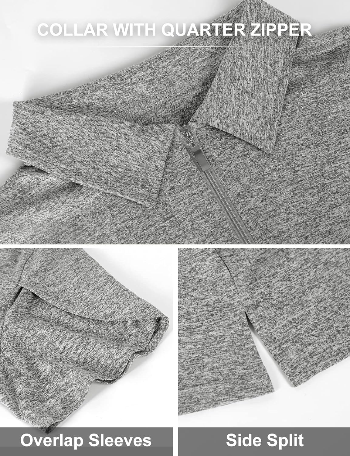 Womens Golf Polo Shirts 1/4 Zip Up Overlap Short Sleeve Quick Dry Workout Tops