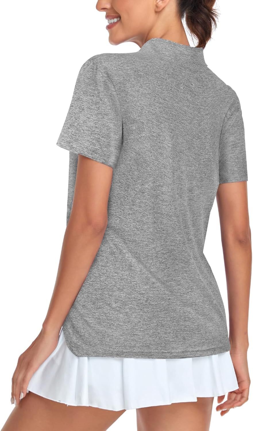 Women's Golf Polo Shirts Short Sleeve Quarter Zip Pullover Moisture Wicking Workout Tops