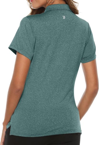Women's Golf Polo Short Sleeve Shirts Lightweight Moisture Wicking Collared T Shirt Quick Dry 4-Button