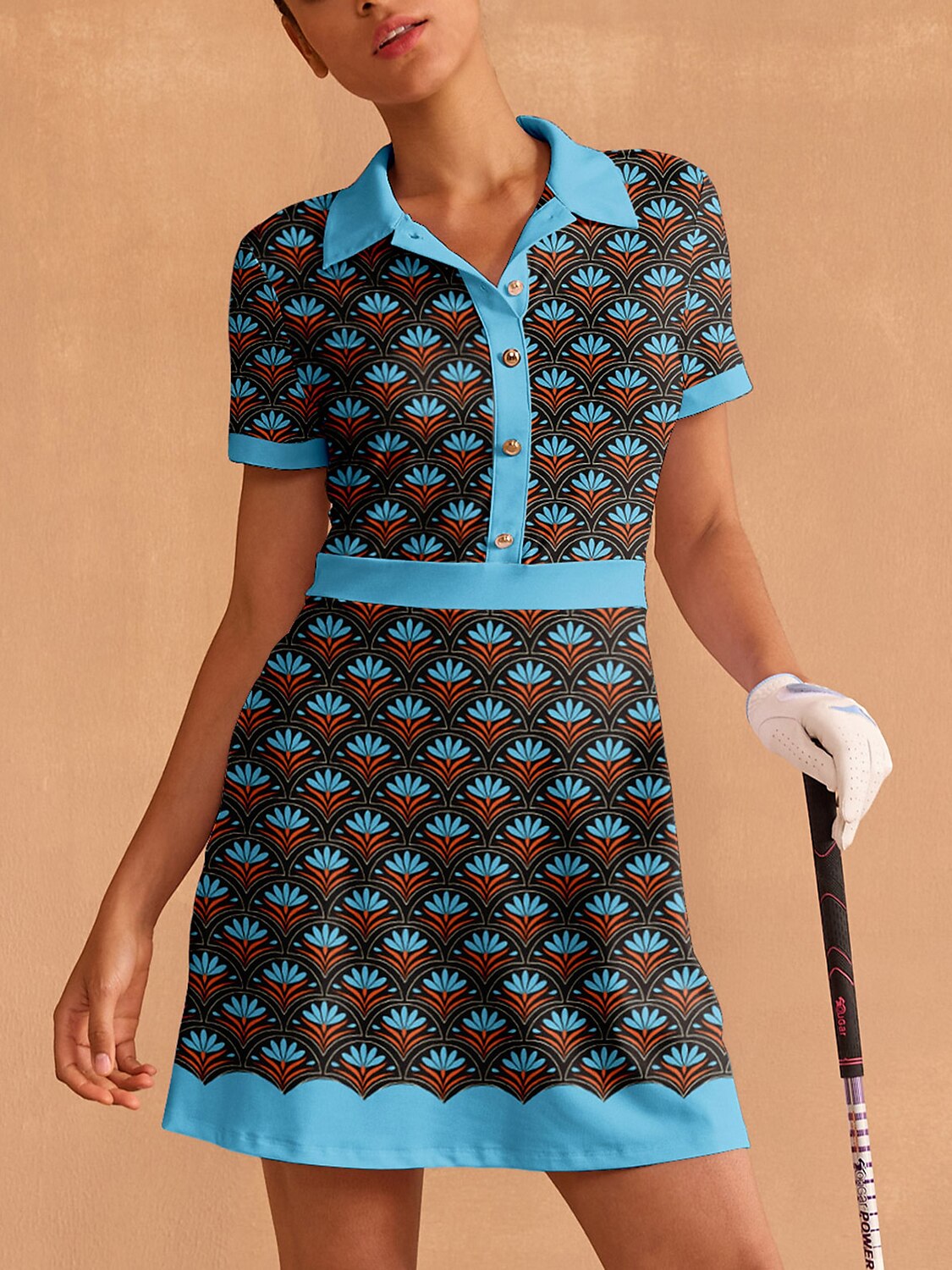 Fungolfs Botanical Energy Short Sleeve A-Line Dress
