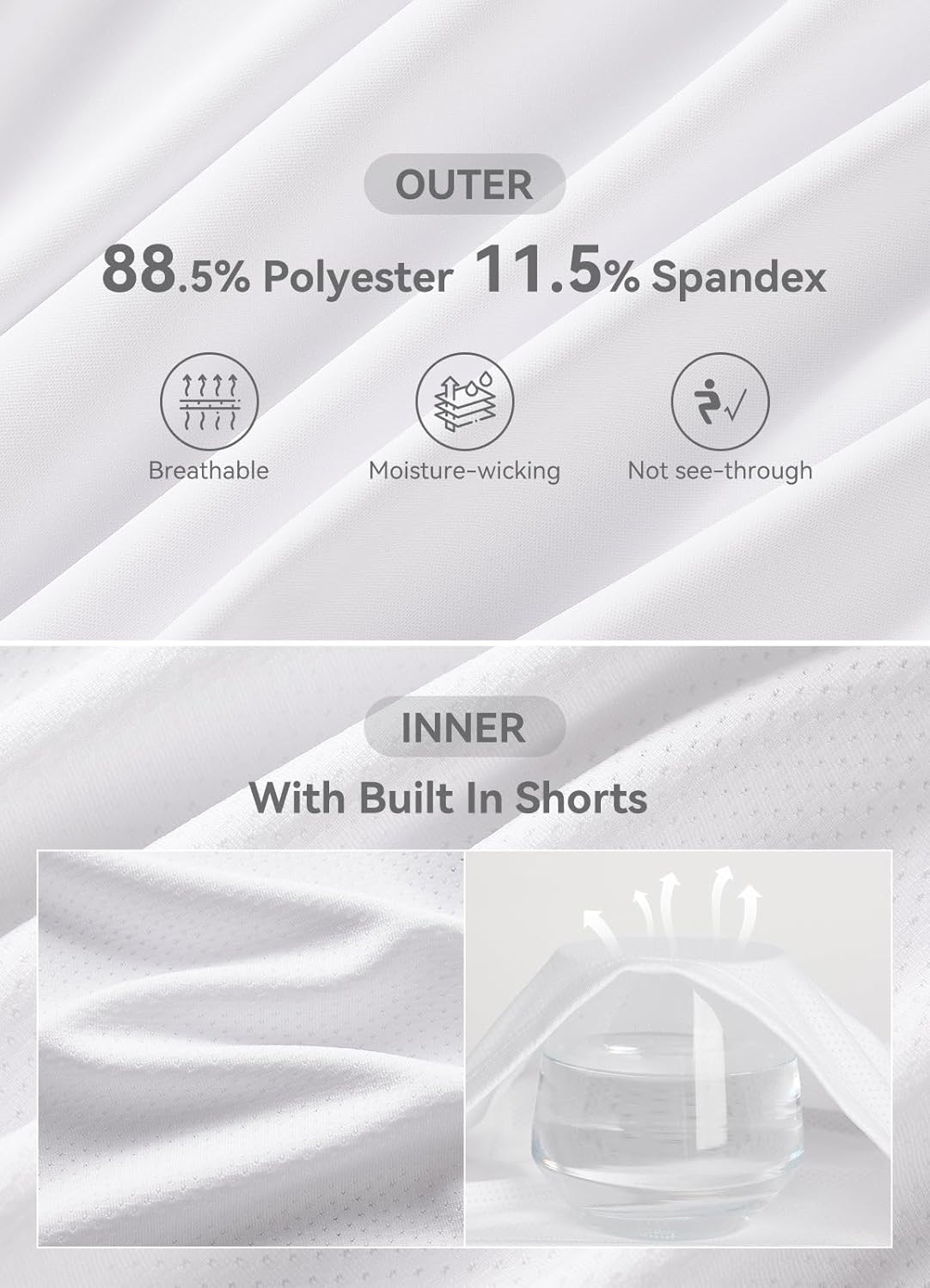 Womens Golf Dress Sleeveless Tennis Dresses with Built in Shorts Pockets Racerback Workout Athletic