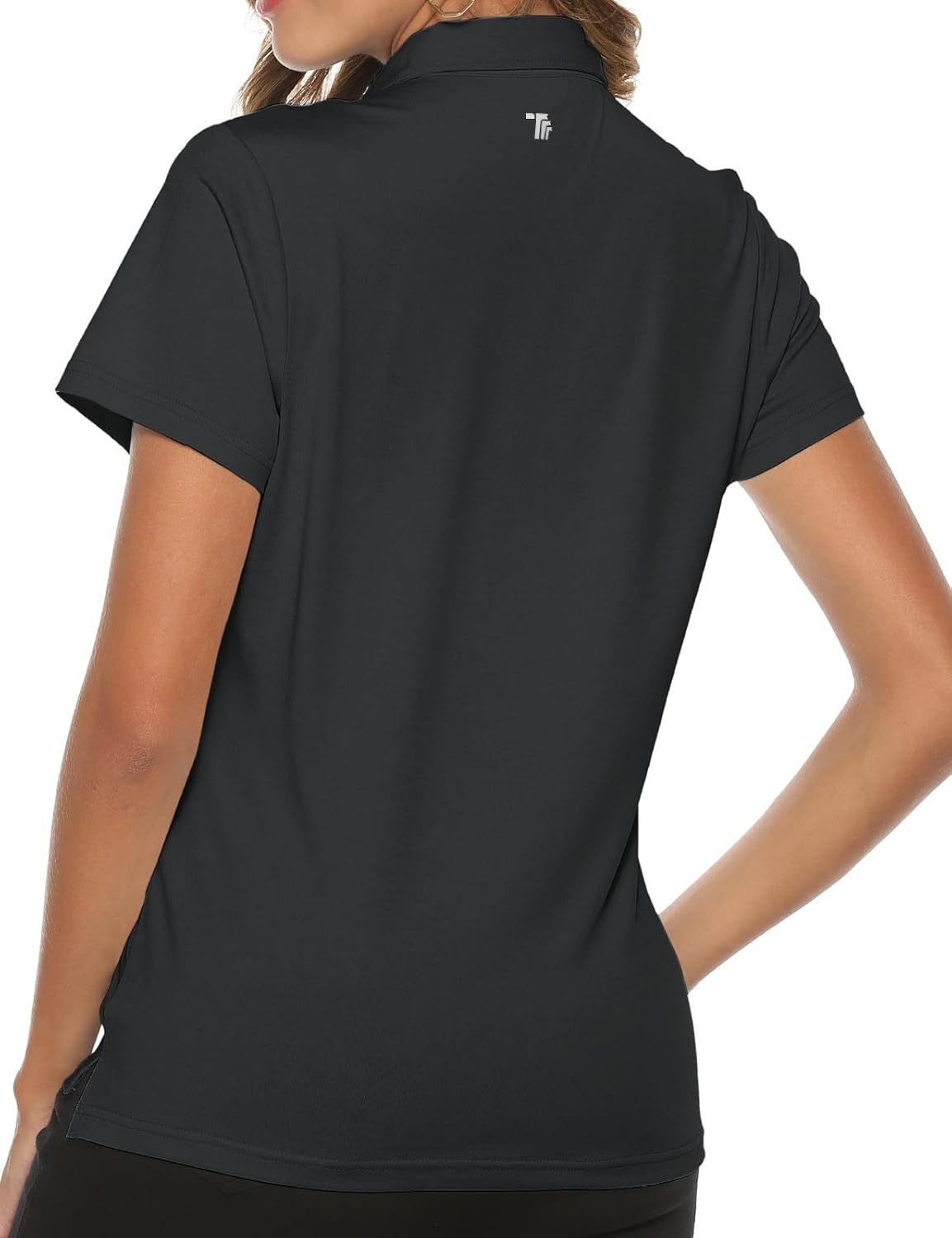 Women's Golf Polo Short Sleeve Shirts Lightweight Moisture Wicking Collared T Shirt Quick Dry 4-Button