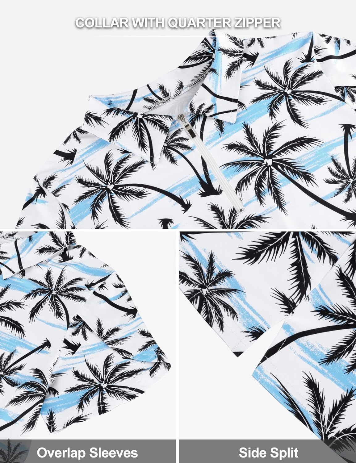 Womens Golf Polo Shirts 1/4 Zip Up Overlap Short Sleeve Quick Dry Workout Tops