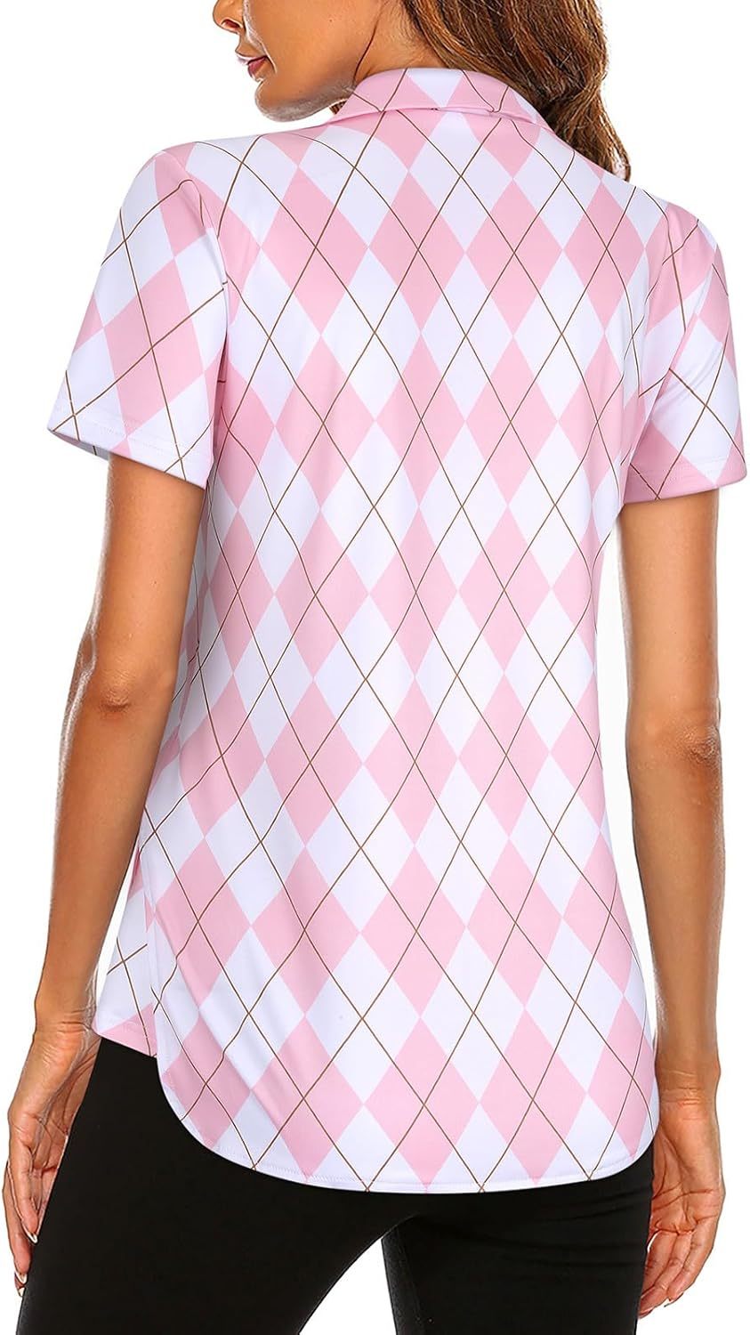 Women's Long Sleeve Golf Tennis Polo Shirts UPF50+ Half Zip Dry Fit Workout Tops Athletic Shirt