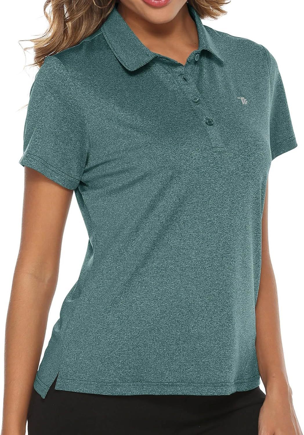 Women's Golf Polo Short Sleeve Shirts Lightweight Moisture Wicking Collared T Shirt Quick Dry 4-Button