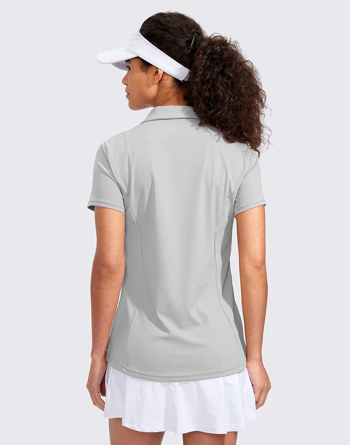 Women's Golf Shirt Short Sleeve with Zip Up Quick Dry Stretch Tennis Collared Polo Shirts for Women Golf Clothes