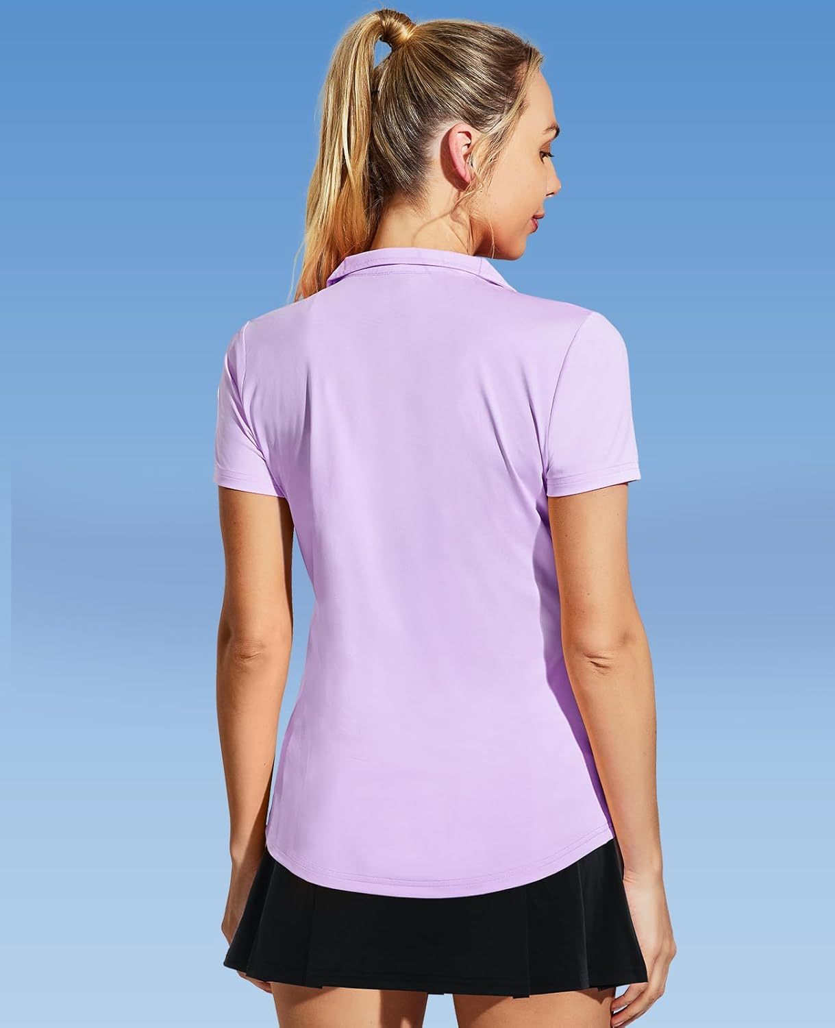 Women's Golf Polo Shirts Collared V Neck Short Sleeve Tennis Shirt, Dry Fit, Moisture Wicking