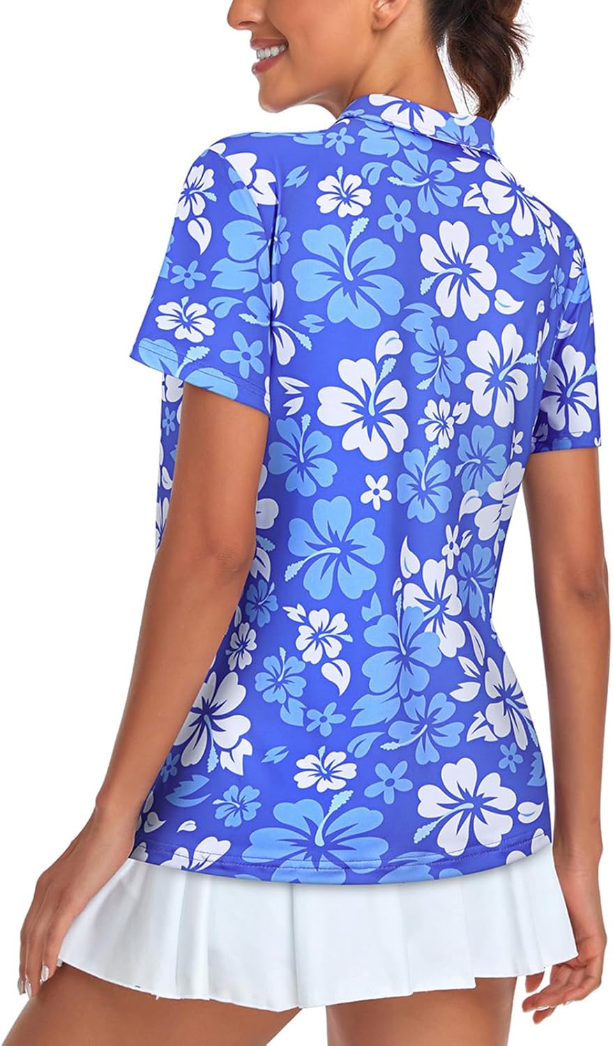 Women's Golf Polo Shirts Short Sleeve Quarter Zip Pullover Moisture Wicking Workout Tops