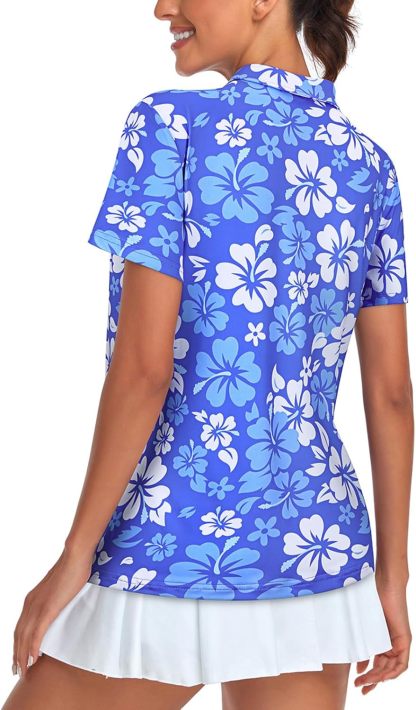 Women's Golf Polo Shirts Short Sleeve Quarter Zip Pullover Moisture Wicking Workout Tops