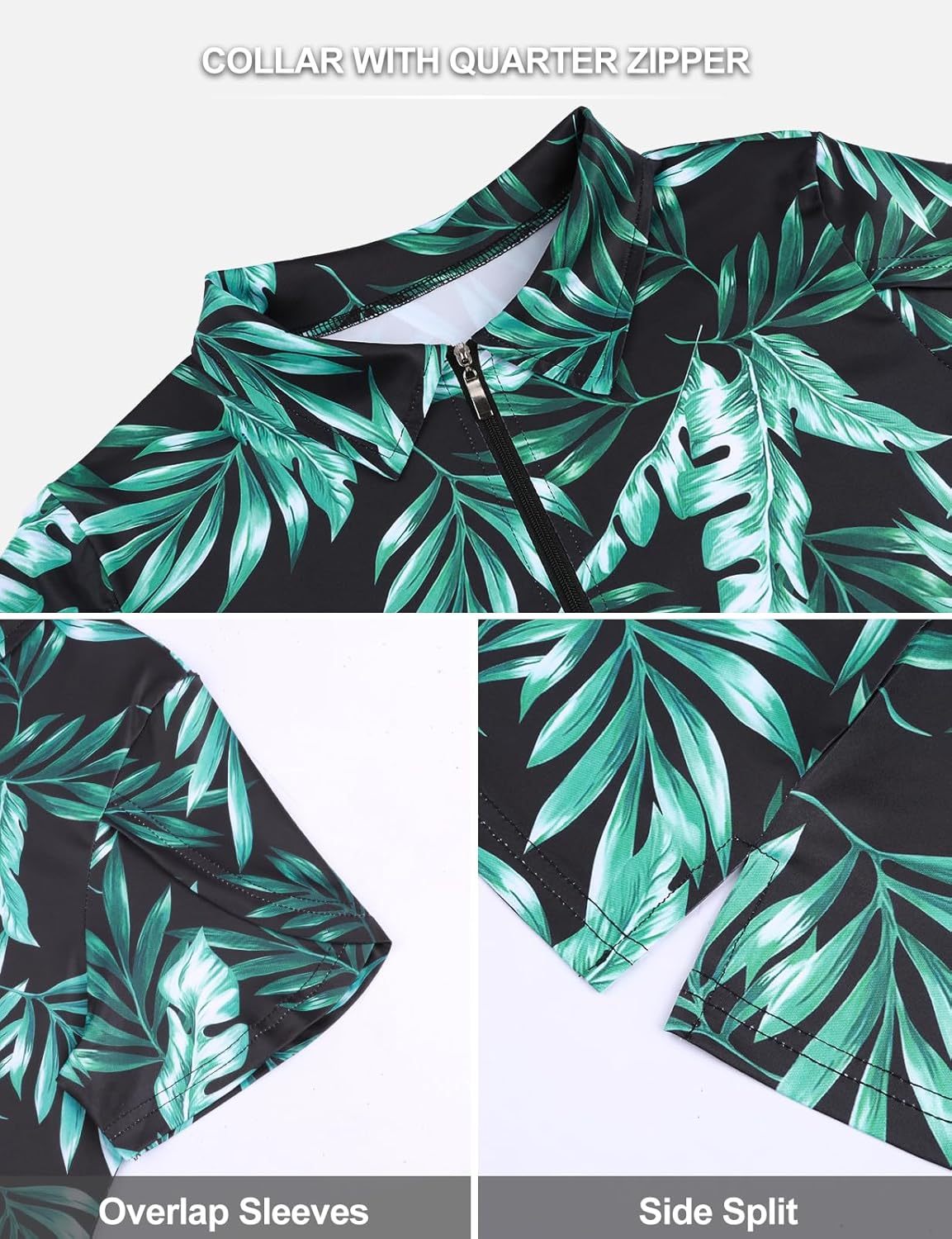 Womens Golf Polo Shirts 1/4 Zip Up Overlap Short Sleeve Quick Dry Workout Tops