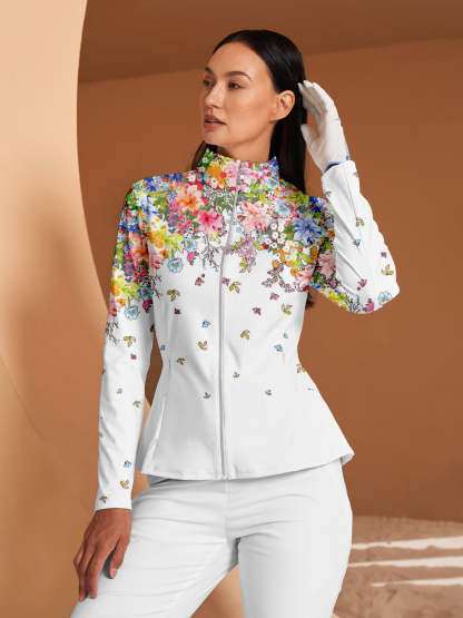 Botanical Energy Ruffle Golf Jacket Sun Protection