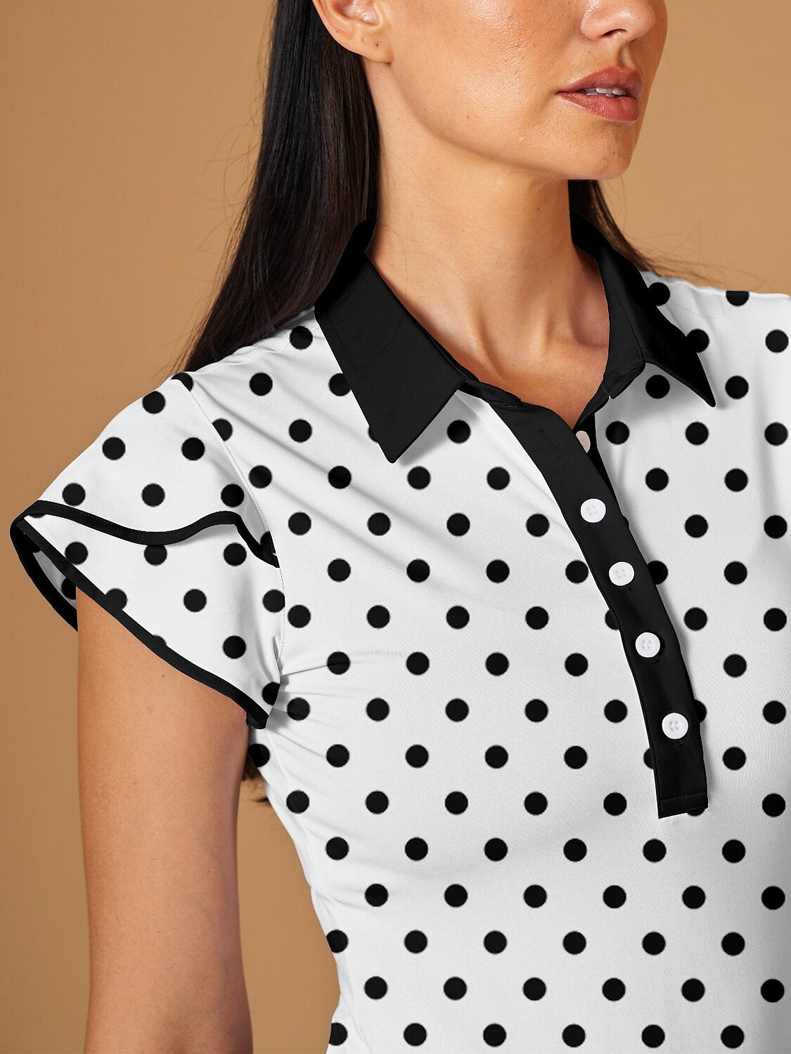 Fungolfs Hyper-prep Ruffle Sleeve Polo Top UPF50+